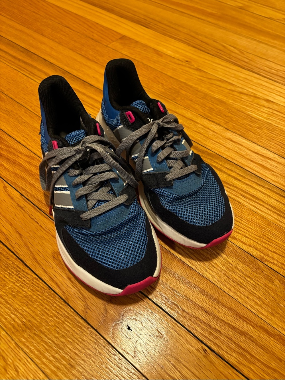 Women's Adidas Blue and Black Running Shoes Size 7